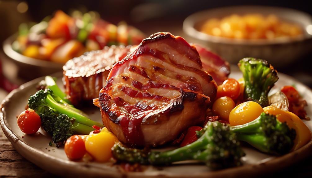savory bacon enhances pork
